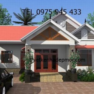 Phối cảnh mẫu nhà cấp 4 đẹp ở nông thôn có 3 phòng ngủ