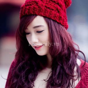 Kiểu tóc dài màu đỏ tím đẹp số 2