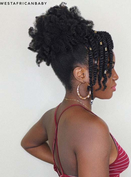 TWISTS AND HIGH PUFF Beautiful Natural Hairstyles Best